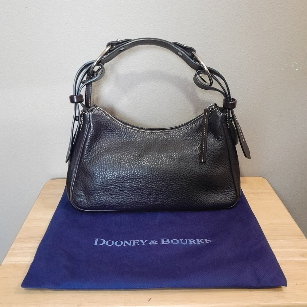 Dooney & Bourke East West Slouchy Shoulder Bag Dark Brown Pebbled Leather - Picture 5 of 16